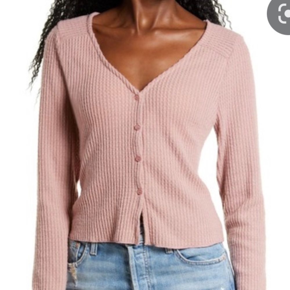 SOCIALITE
Skivvy Ribbed Cardigan In Mauve size L.